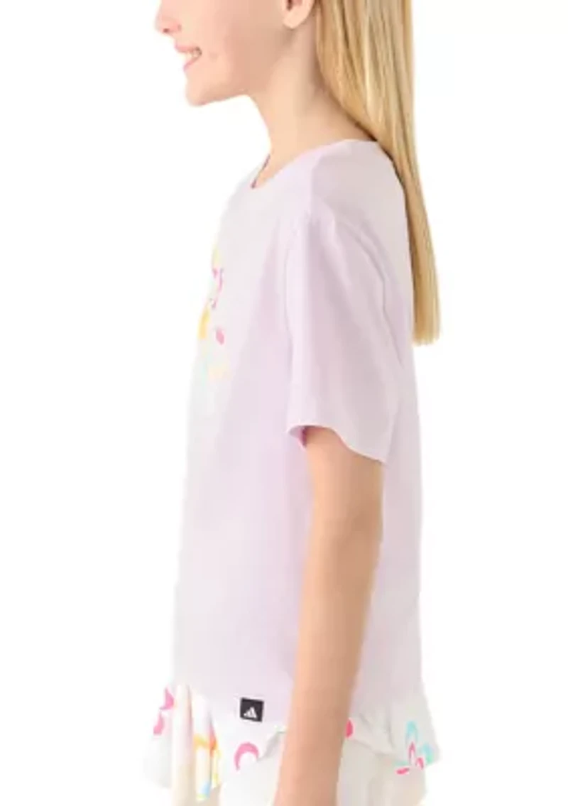 Girls 7-16 Floral Graphic Logo T-Shirt