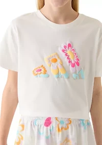 Girls 7-16 Floral Graphic Logo T-Shirt