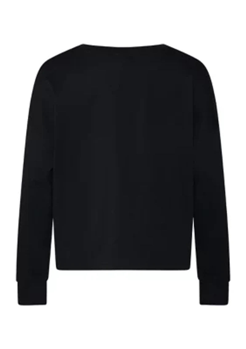 Girls 7-16 Long Sleeve Graphic Crew Neck T-Shirt