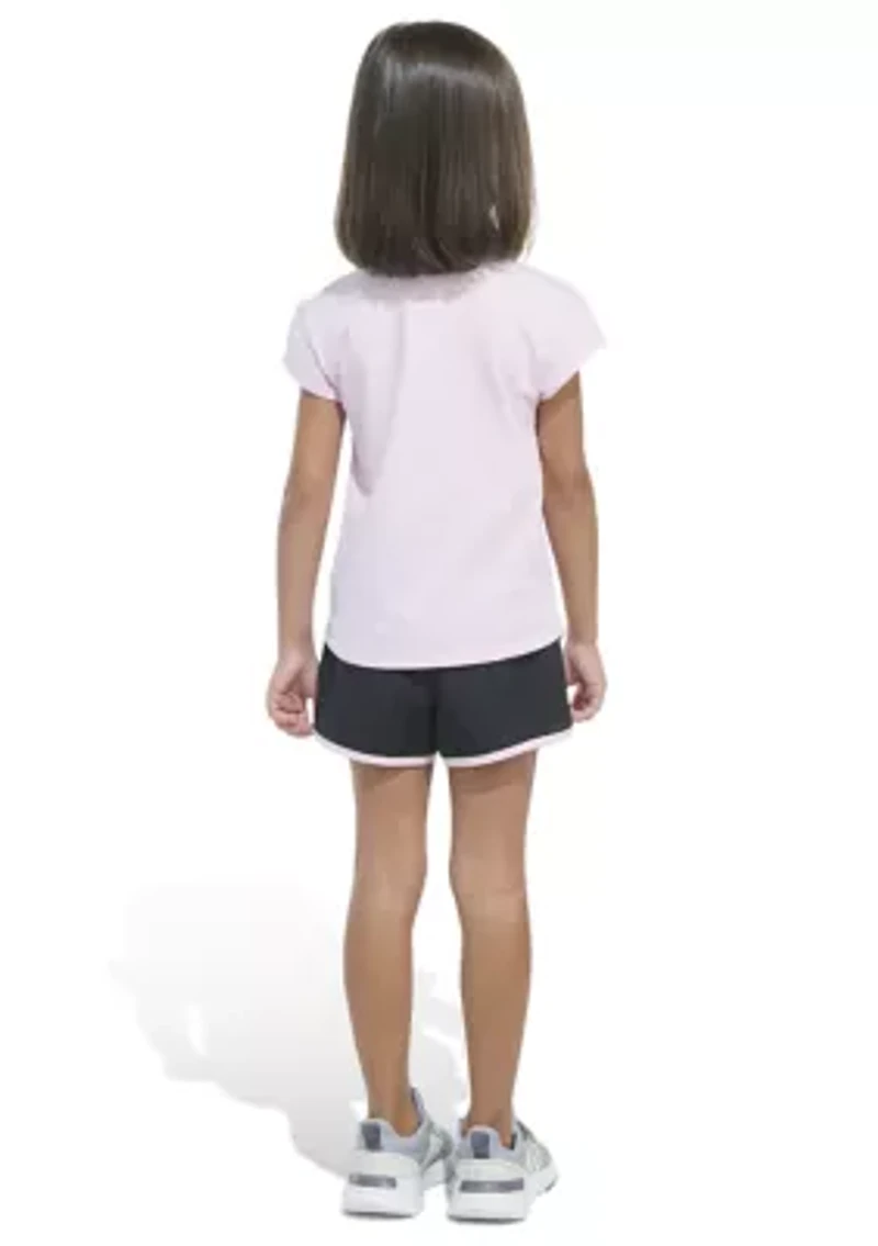 Girls 4-6x 2 Piece Cap Sleeve T-Shirt & Woven Shorts Set