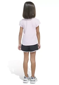 Girls 4-6x 2 Piece Cap Sleeve T-Shirt & Woven Shorts Set