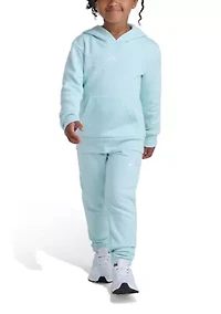 Girls 4-6x 2-Piece Long Sleeve Pullover Hoodie and Joggers Essential Small Logo Set