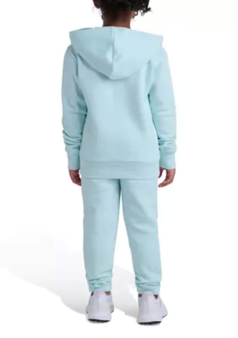 Girls 4-6x 2-Piece Long Sleeve Pullover Hoodie and Joggers Essential Small Logo Set