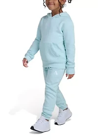 Girls 4-6x 2-Piece Long Sleeve Pullover Hoodie and Joggers Essential Small Logo Set