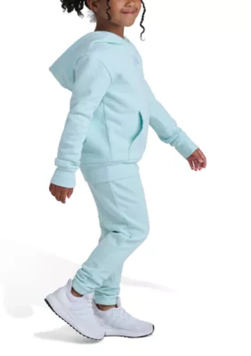 Girls 4-6x 2-Piece Long Sleeve Pullover Hoodie and Joggers Essential Small Logo Set