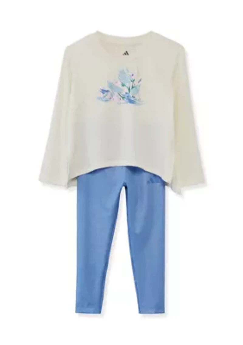 Girls 4-6x Top and Glitter Legging Set