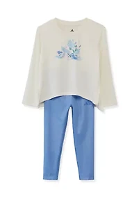 Girls 4-6x Top and Glitter Legging Set