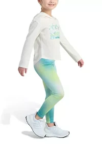 Girls 4-6x 2-Piece Hooded Heather Tee & Printed Legging Set