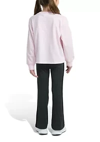 Girls 4-6x Two Piece Long Sleeve Graphic T-Shirt & Flare Pants Set