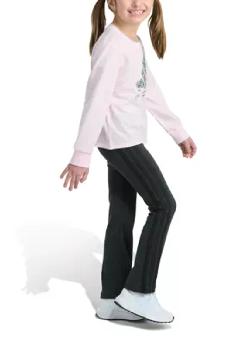 Girls 4-6x Two Piece Long Sleeve Graphic T-Shirt & Flare Pants Set