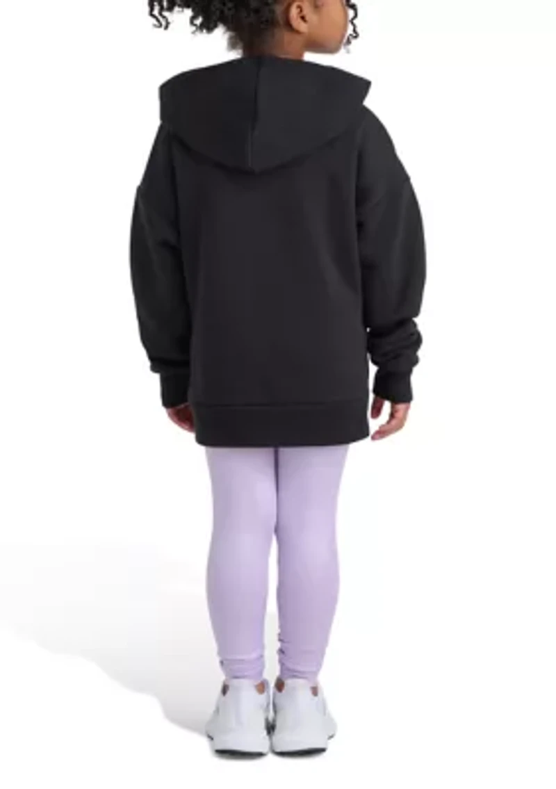 Girls 4-6x 2-Piece Long Sleeve Pullover Hoodie and Glitter Leggings Set