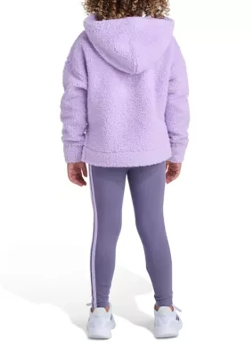 Girls 4-6x 2-Piece Long Sleeve Fleece Pullover Hoodie and Leggings Set