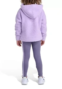 Girls 4-6x 2-Piece Long Sleeve Fleece Pullover Hoodie and Leggings Set