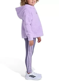 Girls 4-6x 2-Piece Long Sleeve Fleece Pullover Hoodie and Leggings Set
