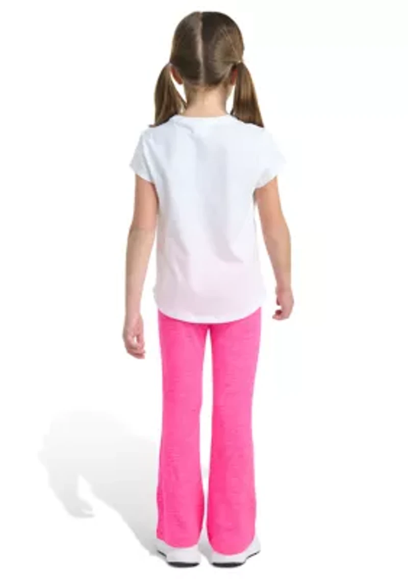 Girls 4-6x 2-Piece Short Sleeve T-Shirt and Flare Leg Pant Set