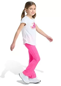 Girls 4-6x 2-Piece Short Sleeve T-Shirt and Flare Leg Pant Set
