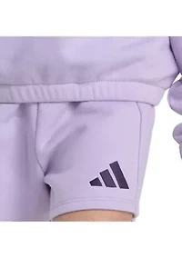 Girls 4-6x 2-Piece Long Sleeve Fleece Pullover & Elastic Waistband Short