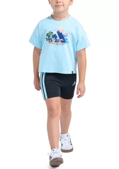 Girls 4-6x 2-Piece Short Sleeve Tee & Bike