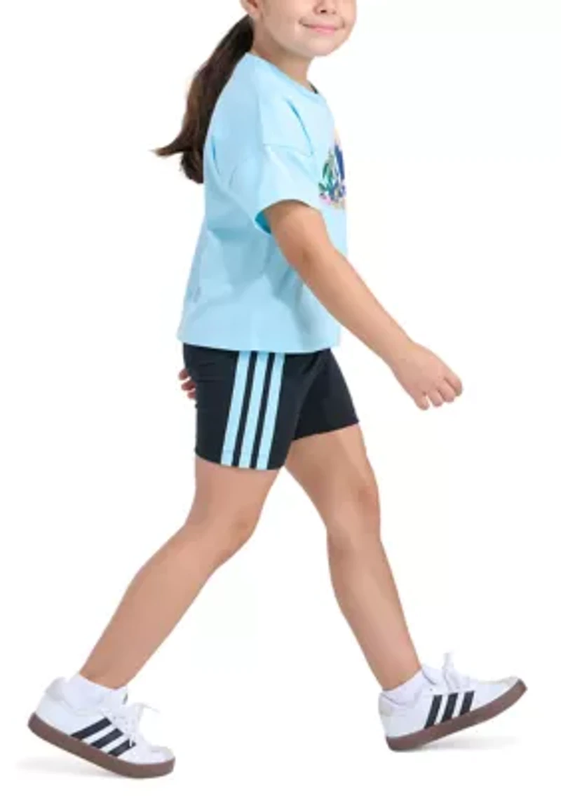 Girls 4-6x 2-Piece Short Sleeve Tee & Bike