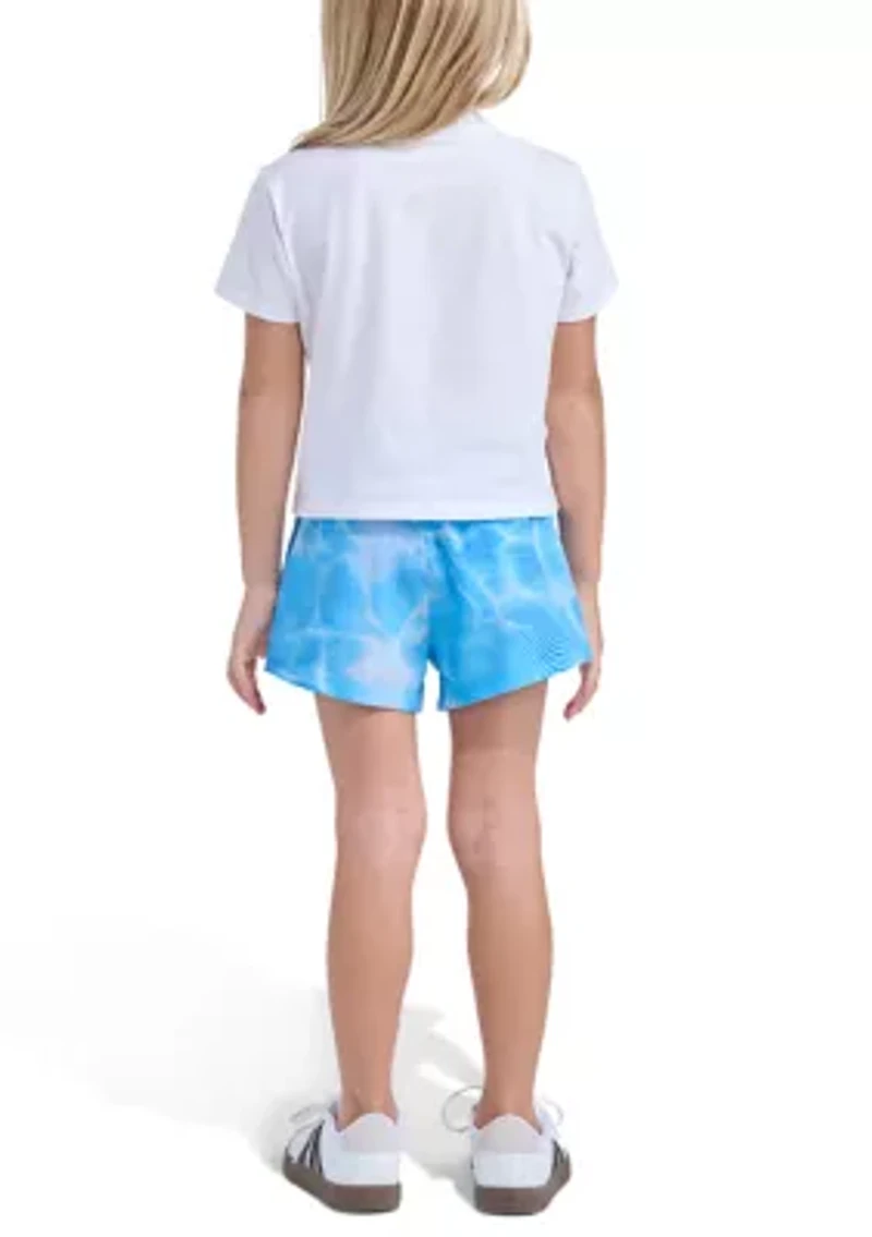 Girls 4-6 2-Piece Short Sleeve T-Shirt & Printed Woven Set