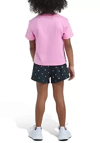 Girls 4-6 2-Piece Short Sleeve T-Shirt & Printed Woven Set