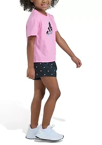 Girls 4-6 2-Piece Short Sleeve T-Shirt & Printed Woven Set