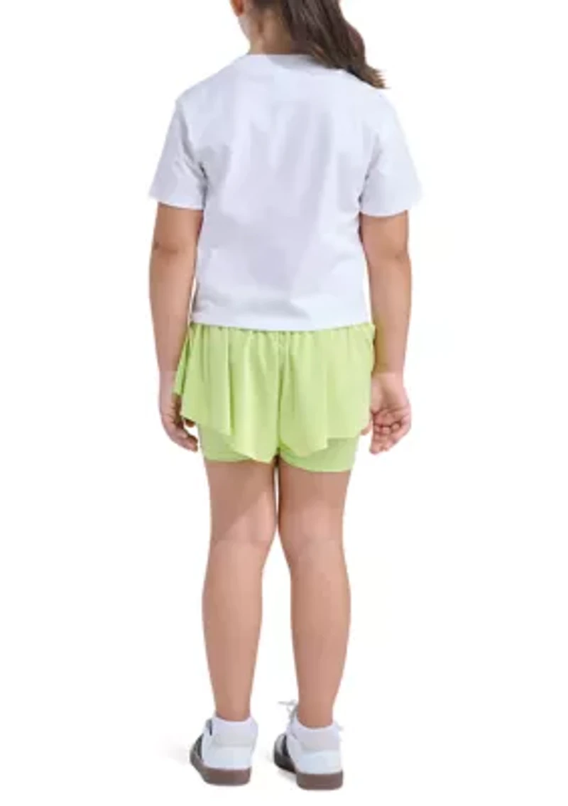 Girls 2-6x 2-Piece Short Sleeve Graphic Tee & Flowy Set