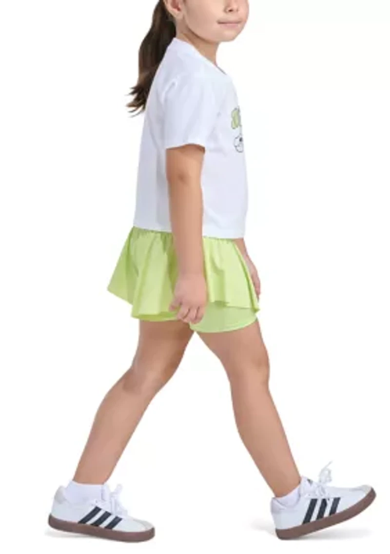 Girls 2-6x 2-Piece Short Sleeve Graphic Tee & Flowy Set