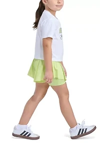 Girls 2-6x 2-Piece Short Sleeve Graphic Tee & Flowy Set