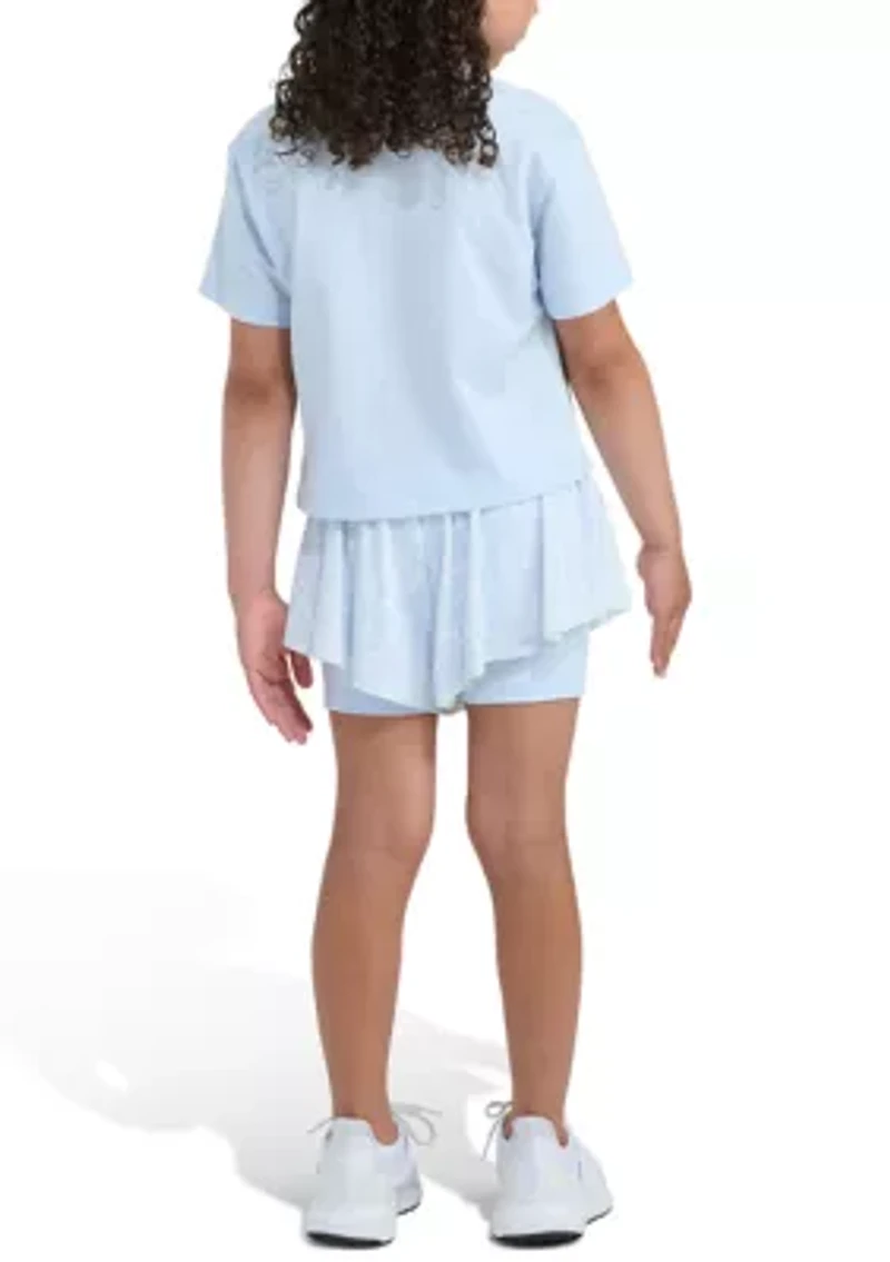 Girls 4-6x 2-Piece Short Sleeve Graphic T-Shirt & Printed Flowy Set