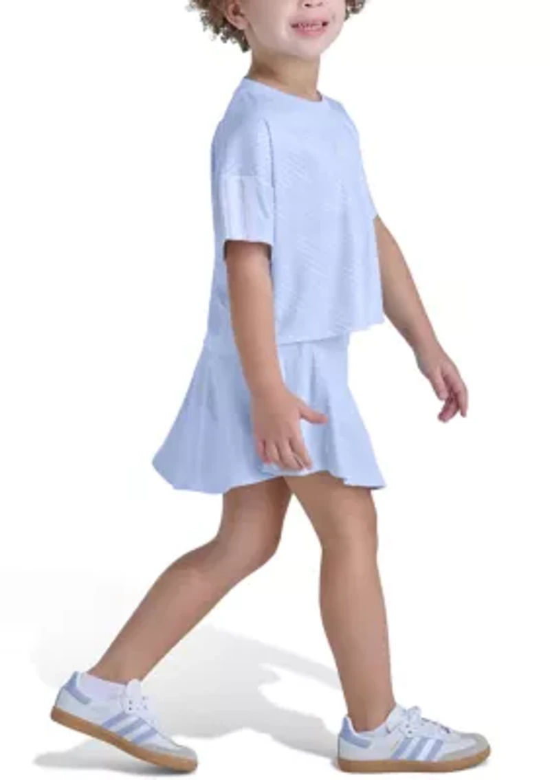 Girls 4-6 2-Piece Short Sleeve Printed Soccer Top & Skort Set