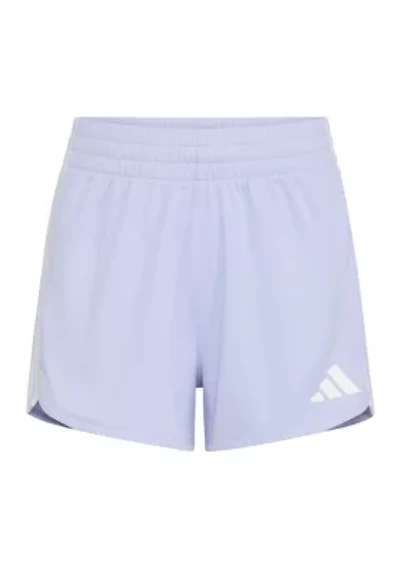 Girls 7-16 Elastic Waistband 3-Stripe Pacer Mesh Shorts