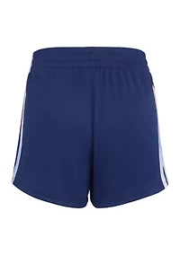 Girls 7-16 Elastic Waistband Gradient 3-Stripe Pacer Mesh Shorts