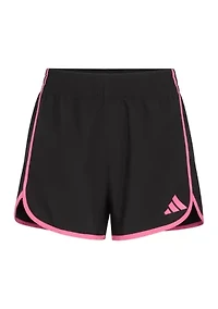 Girls 7-16 Elastic Waistband Woven Shorts with Binding