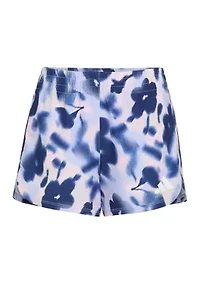 Girls 7-16 Elastic Waistband Printed Woven Pacer Shorts