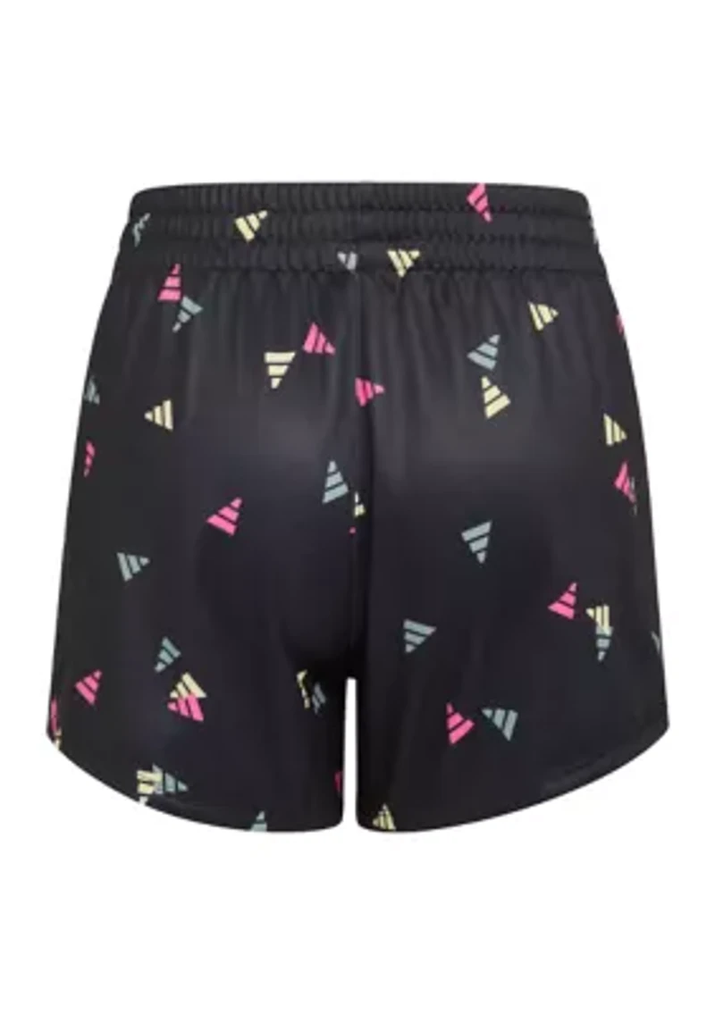Girls 7-16 Elastic Waistband Printed No Side Seam Knit Shorts