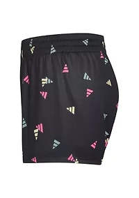 Girls 7-16 Elastic Waistband Printed No Side Seam Knit Shorts
