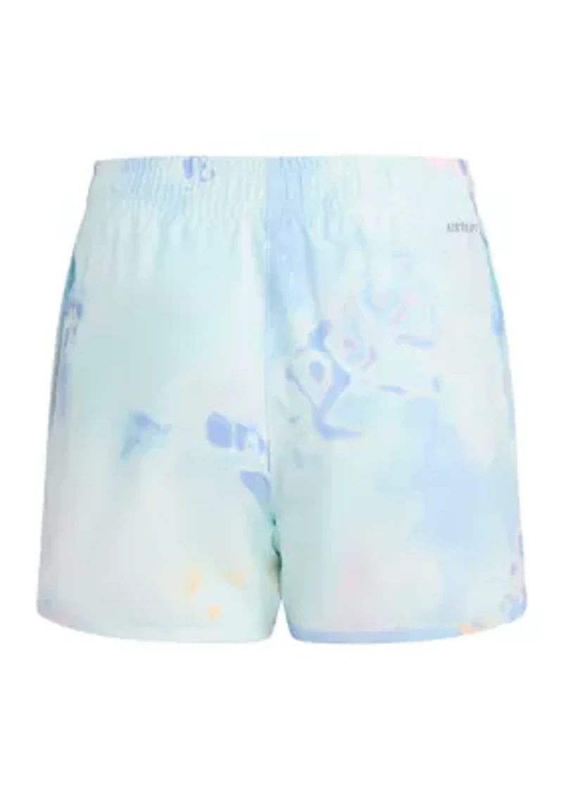 Girls 7-16 Elastic Waistband Printed Retro Woven Shorts