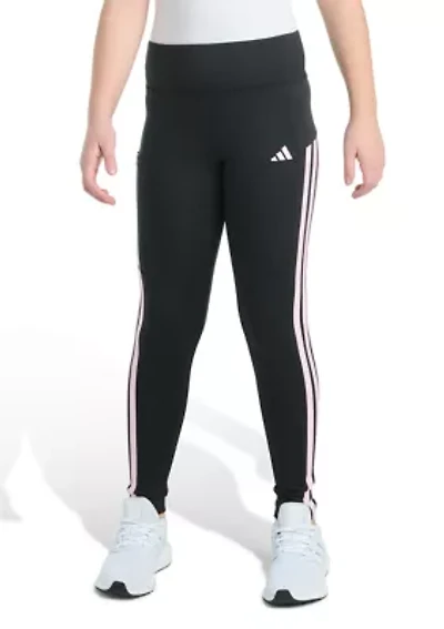 Girls 7-16 Detached Waistband Cell Phone Pocket 3-Stripe Leggings