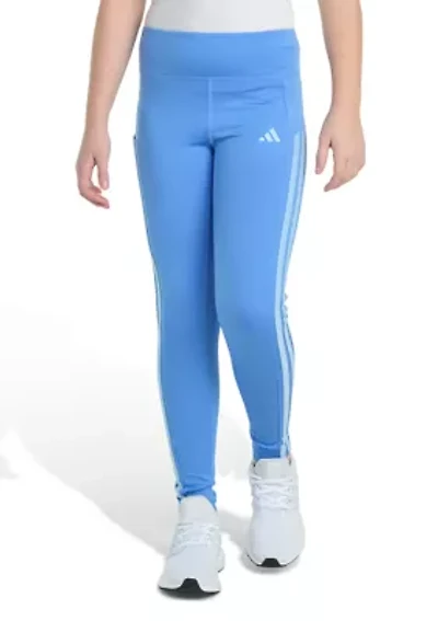 Girls 7-16 Detached Waistband Cell Phone Pocket 3-Stripe Leggings