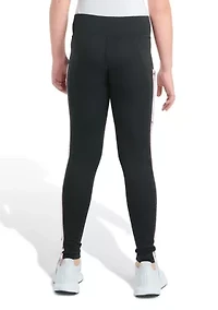 Girls 7-16 Detached Waistband Cell Phone Pocket 3-Stripe Leggings