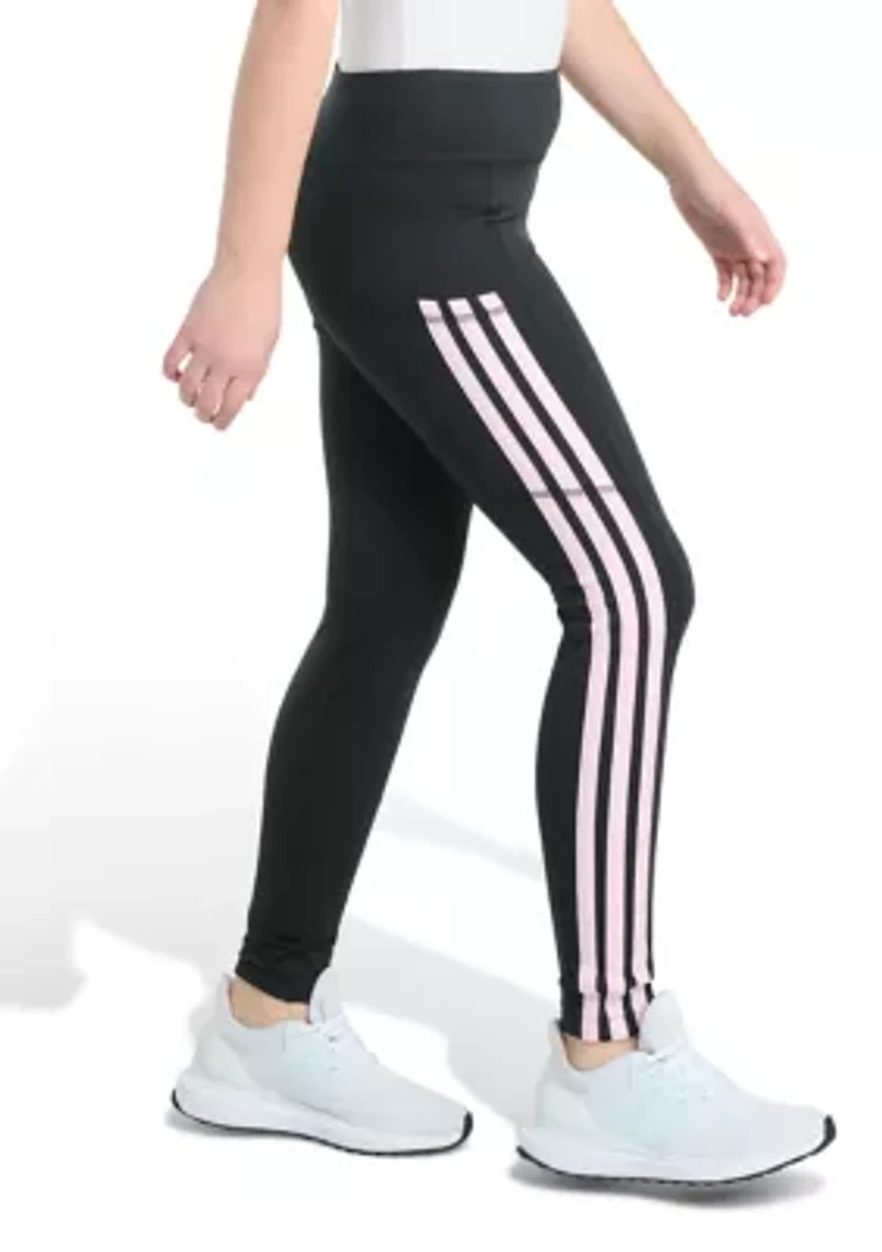 Girls 7-16 Detached Waistband Cell Phone Pocket 3-Stripe Leggings