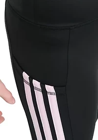 Girls 7-16 Detached Waistband Cell Phone Pocket 3-Stripe Leggings