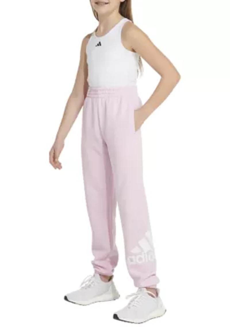 Girls 7-16 Elastic Waistband Essential Sportswear Logo Fleece Joggers