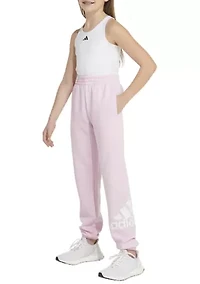 Girls 7-16 Elastic Waistband Essential Sportswear Logo Fleece Joggers