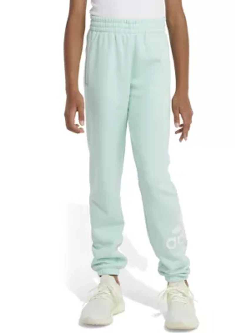 Girls 7-16 Elastic Waistband Essential Sportswear Logo Fleece Joggers