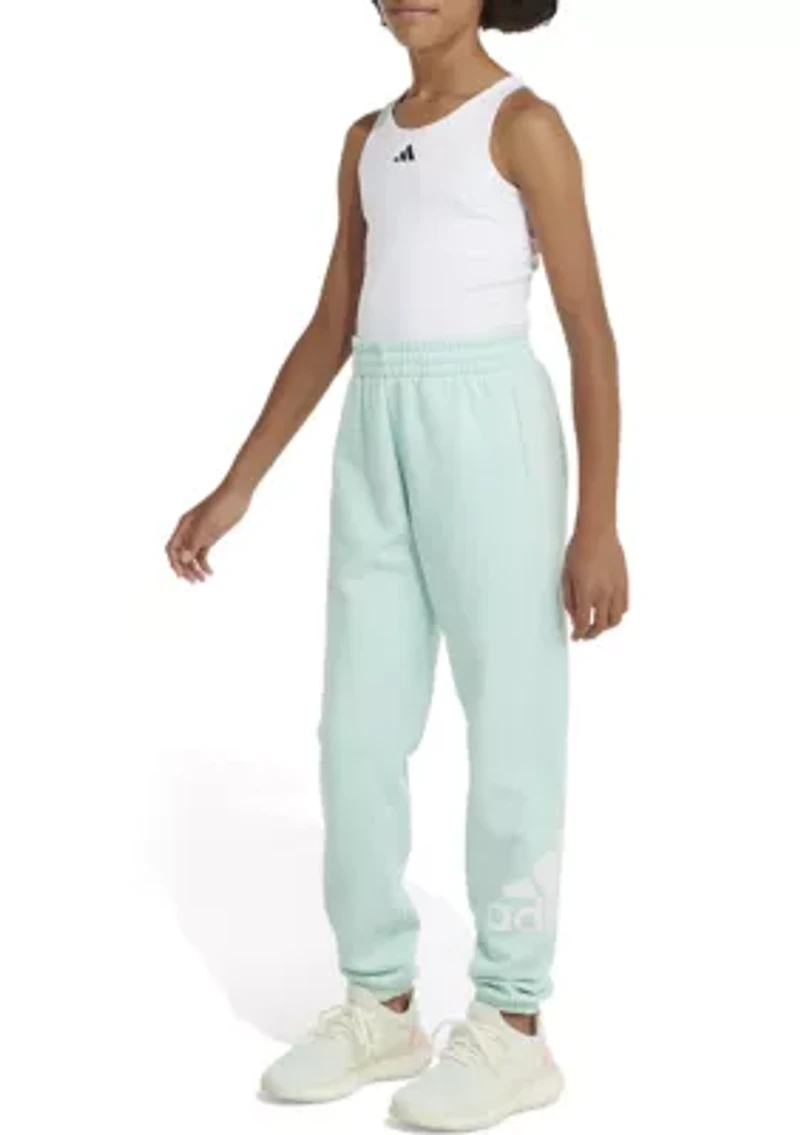 Girls 7-16 Elastic Waistband Essential Sportswear Logo Fleece Joggers