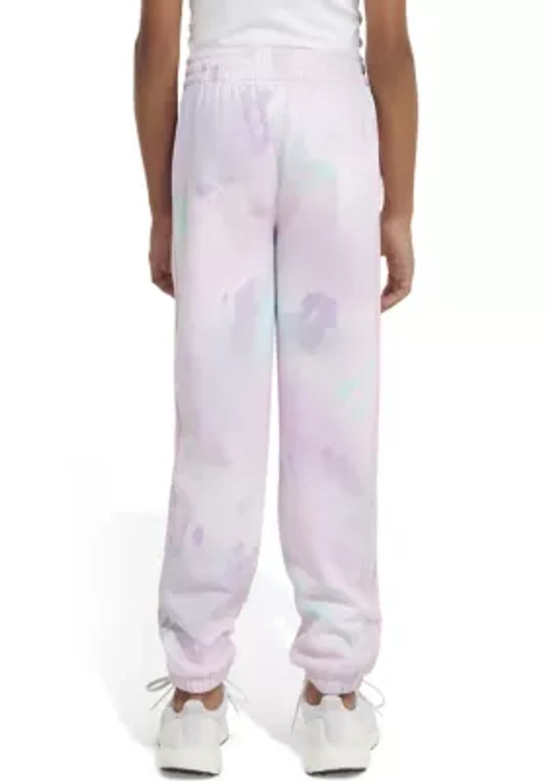 Girls 7-16 Elastic Waistband Printed 3-Stripe Fleece Joggers