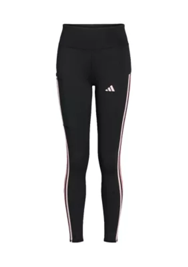 Girls 7-16 AEROREADY® Three Stripe Cellphone Pocket Leggings
