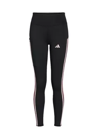 Girls 7-16 AEROREADY® Three Stripe Cellphone Pocket Leggings